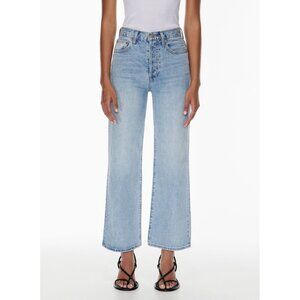 DENIM FORUM The Farrah High Rise Wide Leg 28L Light Wash Jeans Womens 24